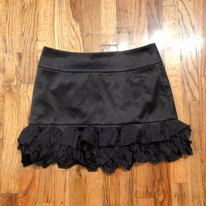 Express Satin Mini Skirt with Ruffle Hem | Size 8